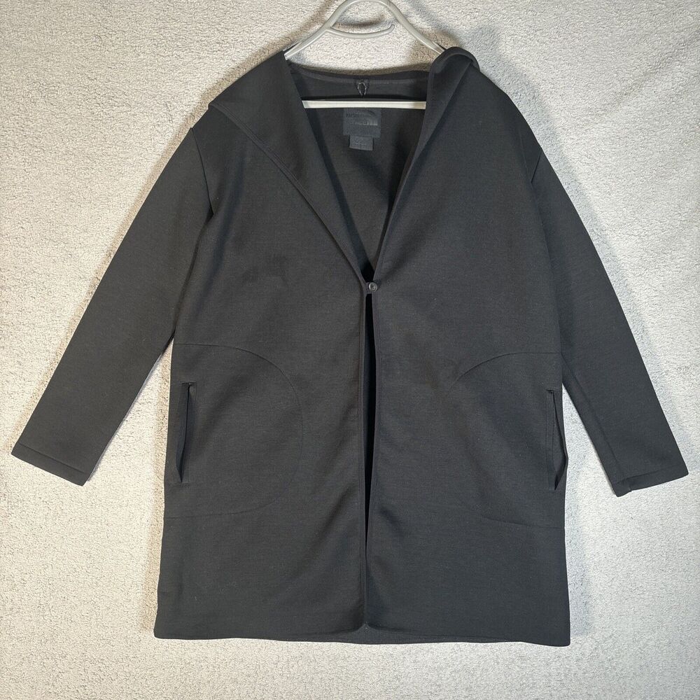 The North Face Black Long Hooded‎ Sweater Cardigan Open Jacket Black Size XS